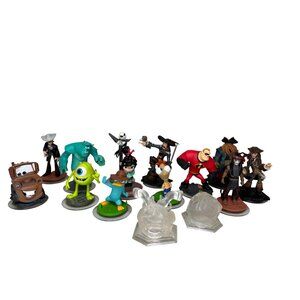 Disney Infinity Figurine Collection Lot of 15 Jack Skellington Monsters Inc Cars